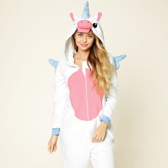 Forever21 Unicorn Onesie One Piece PJ Pajama M